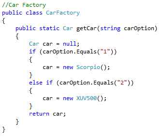 create a factory class